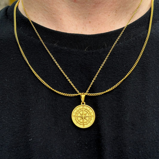 OTEGRA London Gold Compass Pendant Necklace