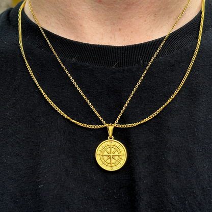 OTEGRA London Gold Compass Pendant Necklace