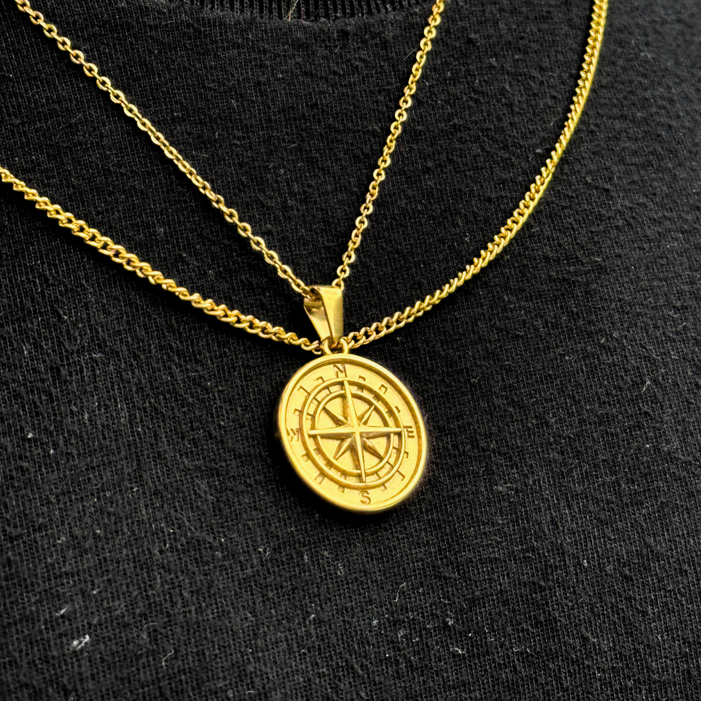 OTEGRA London Gold Compass Pendant Necklace