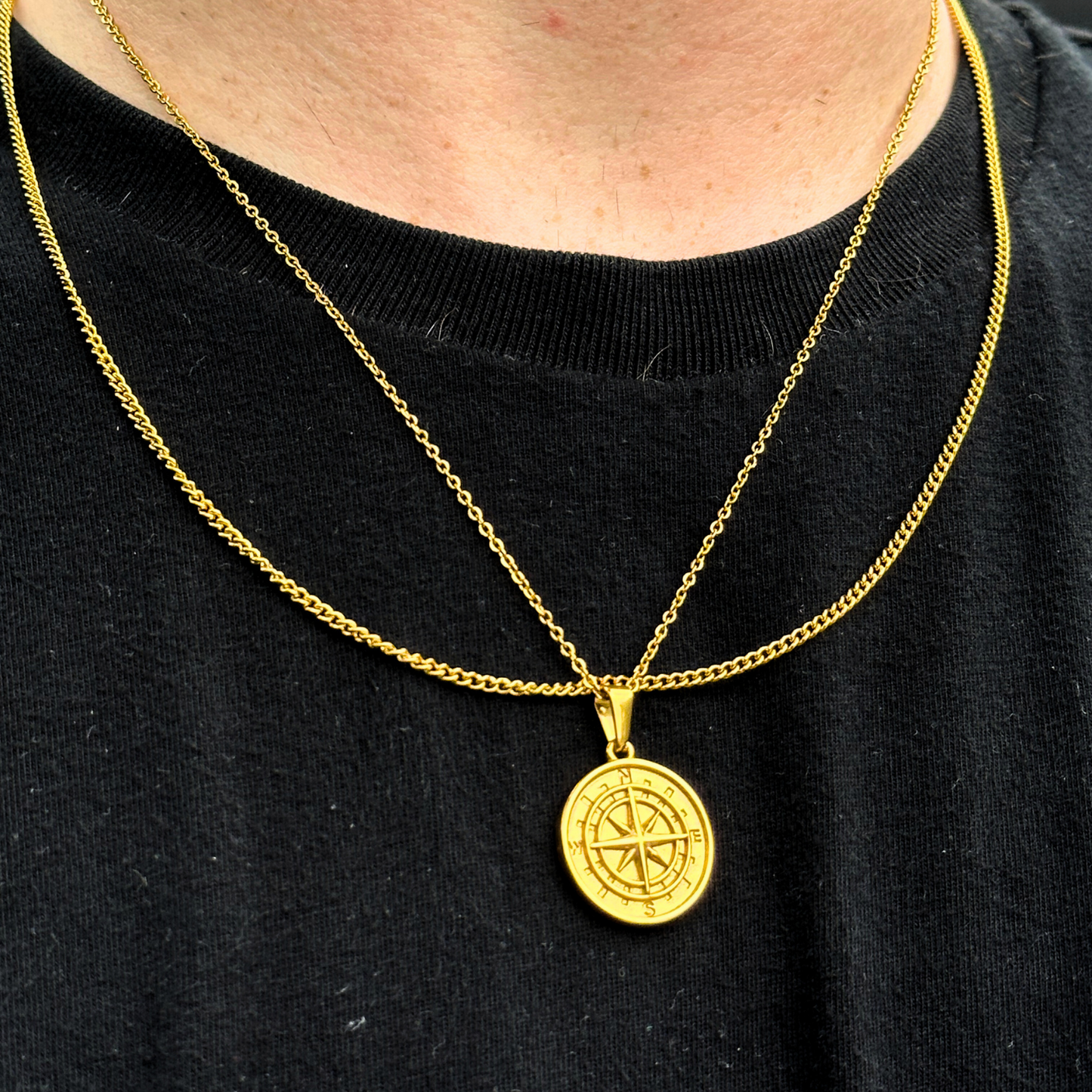 OTEGRA London Gold Compass Pendant Necklace