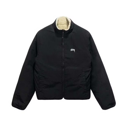 Stussy 8 Ball Sherpa Reversible Jacket Black Cream