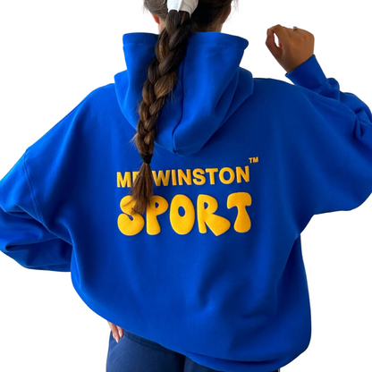 Mr Winston Royal Blue Puff Hoodie