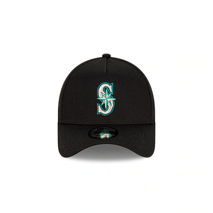 New Era 9FORTY Seattle Mariners Black with Official Team Colours Logo A-Frame Snapback